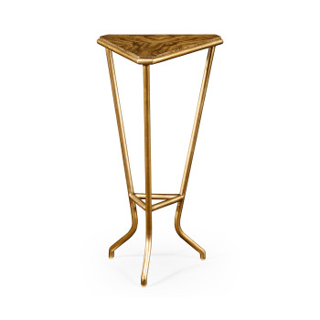 Argentinian walnut veneered triangle lamp table