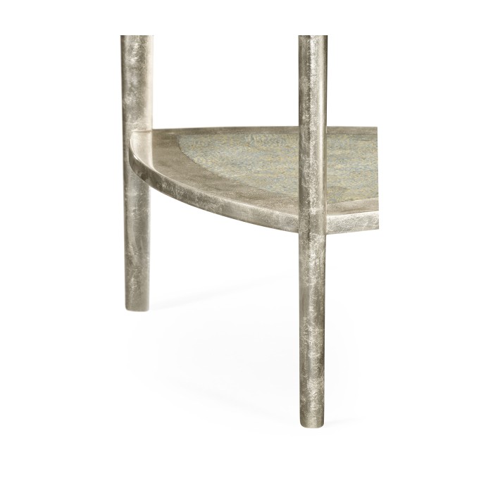 Silver Espresso Triangular Side Table