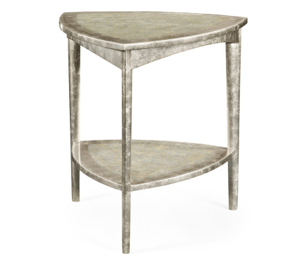 Silver Espresso Triangular Side Table