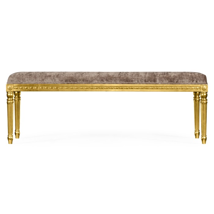 Louis XV style benchl (Gold leaf/Velvet Truffle)