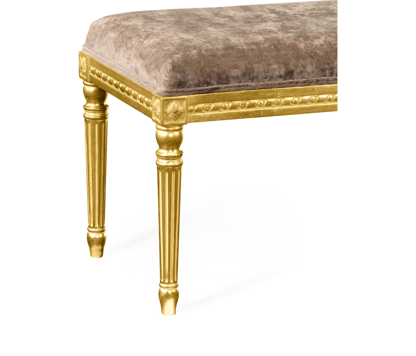 Louis XV style benchl (Gold leaf/Velvet Truffle)