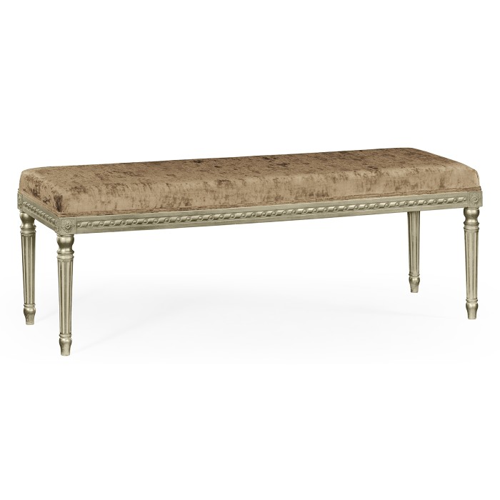 Louis XV style benchl (Silver Leaf/Velvet Calico)