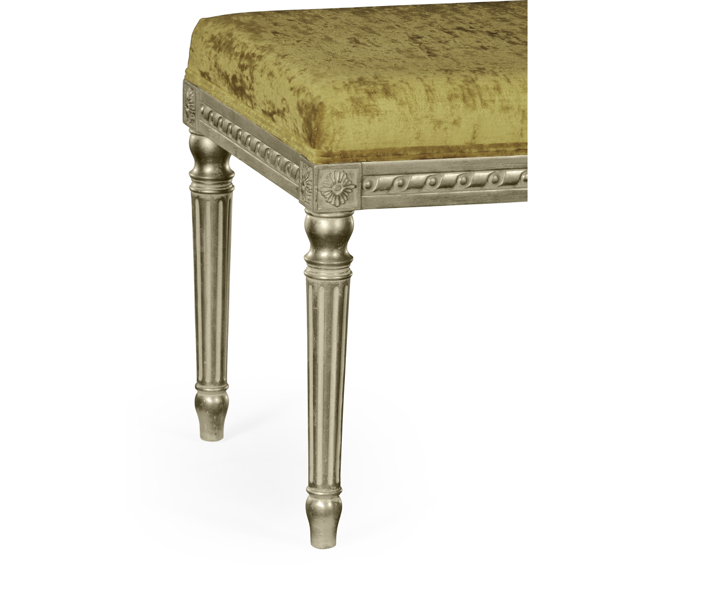 Louis XV style bench (Silver Leaf/Velvet Lime)