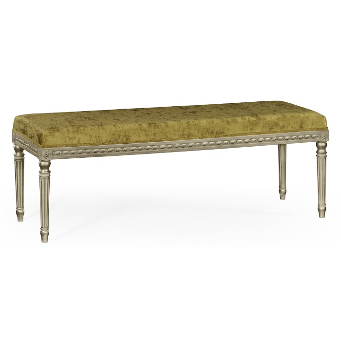 Louis XV style bench (Silver Leaf/Velvet Lime)