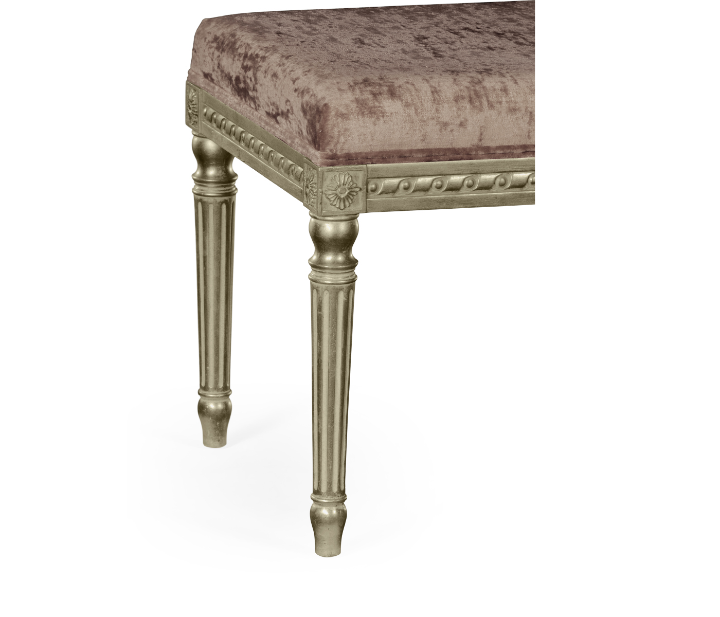 Louis XV style bench (Silver Leaf/Velvet Truffle)