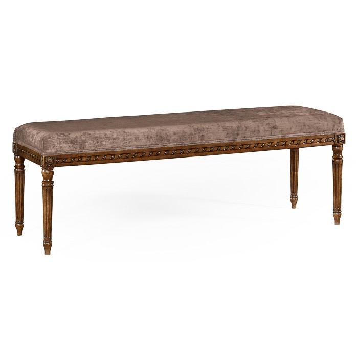 Louis XV style bench (Walnut/Velvet Truffle)