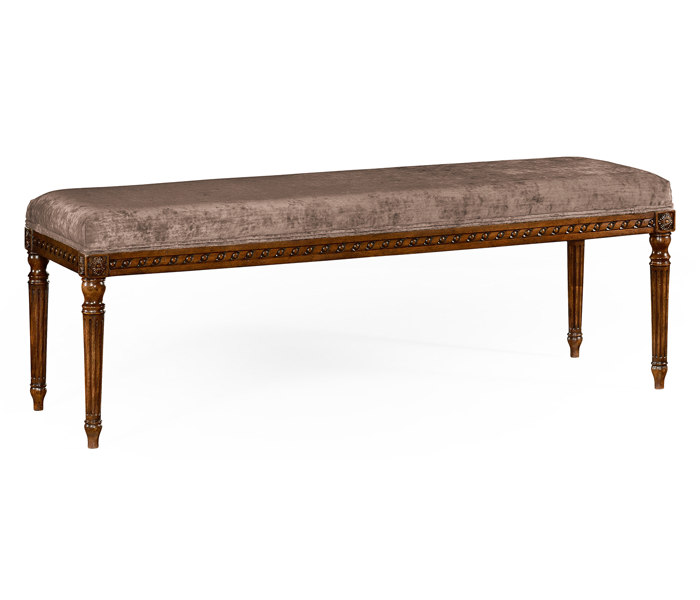 Louis XV style bench (Mahogany/Velvet Truffle)