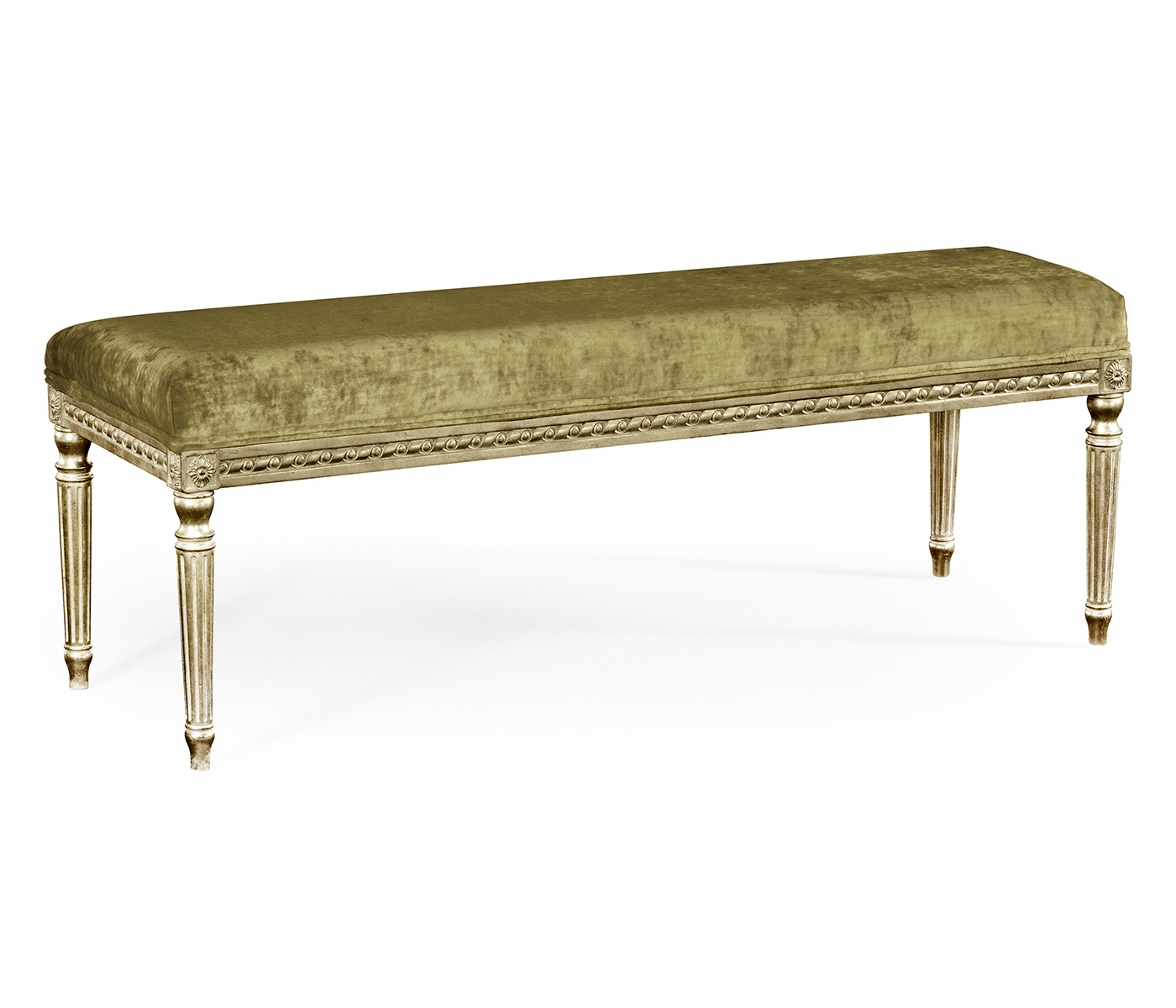 Louis XV style bench (Painted Country Sage/Velvet Lime)