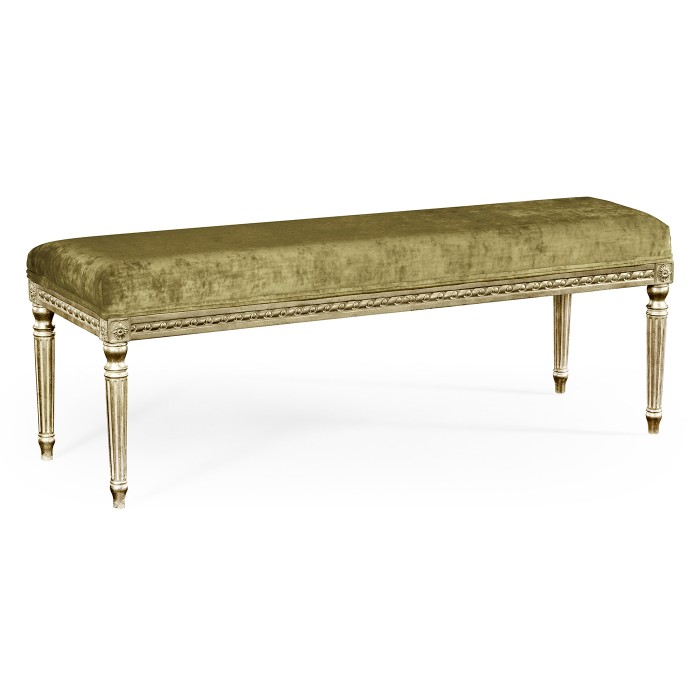 Louis XV style bench (Painted Country Sage/Velvet Lime)