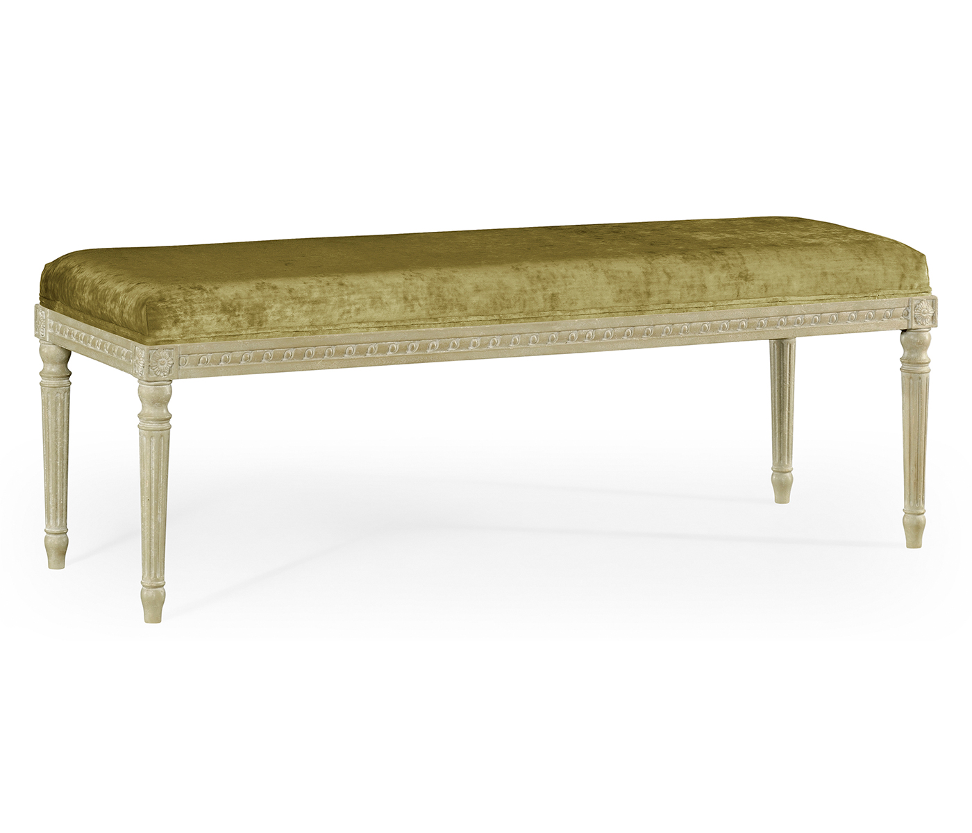 Louis XV bench (Grey weathered/Velvet lime)