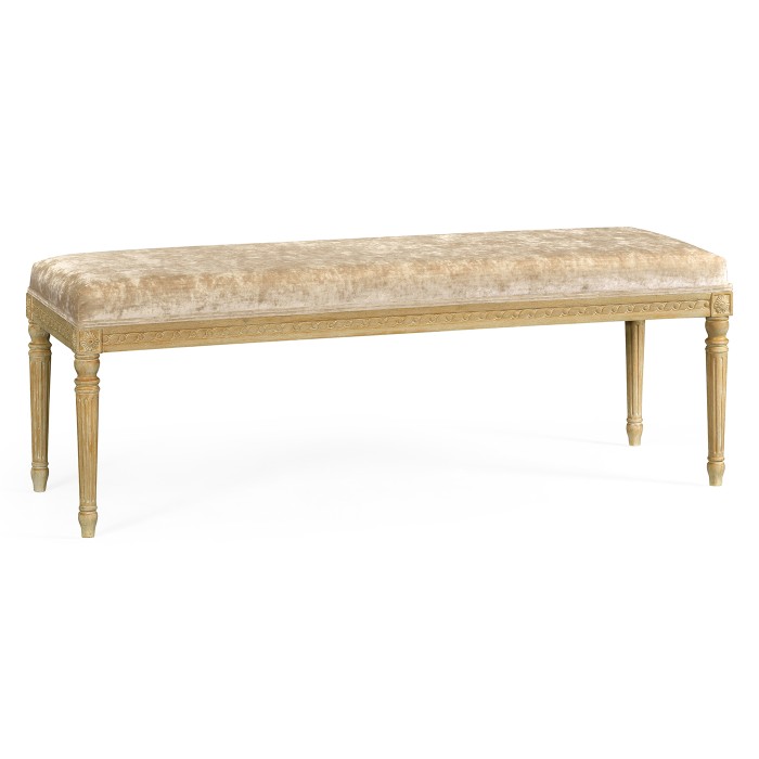 Louis XV style bench (Limed Tulip Wood/Velvet Calico)