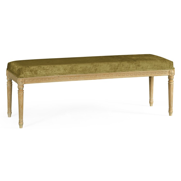 Louis XV style bench (Limed Tulip Wood/Velvet Lime)