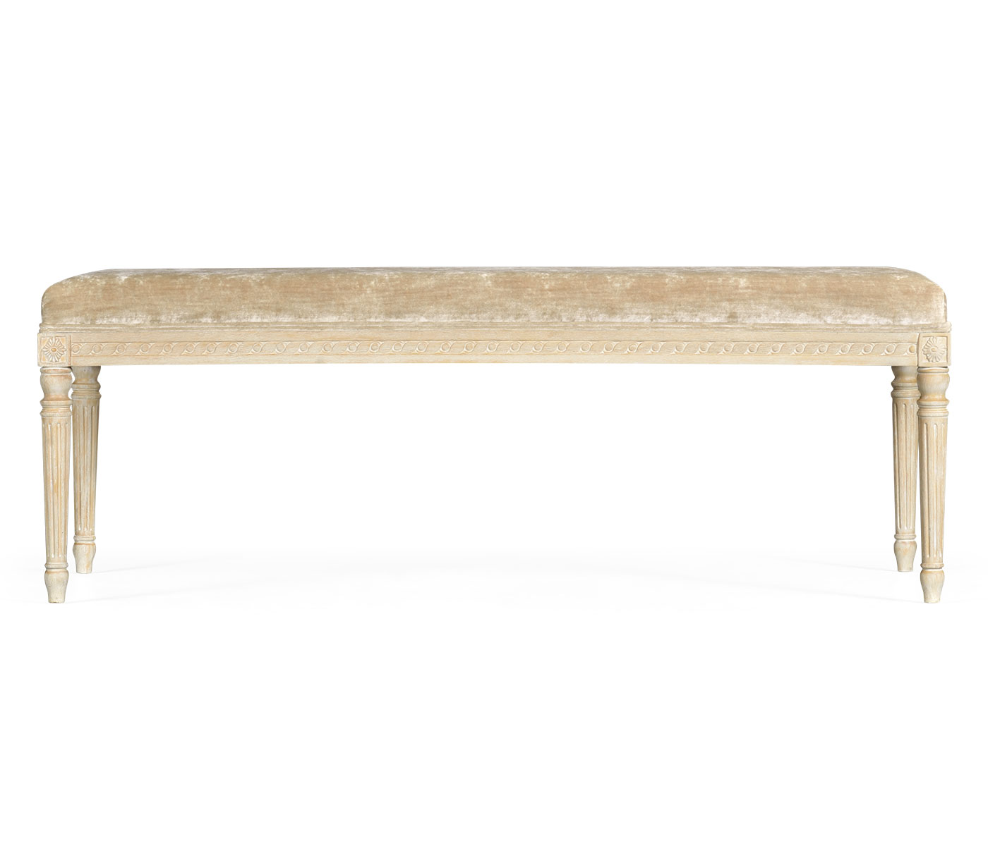 Louis XV style bench (Limed Tulip Wood/Velvet Calico)