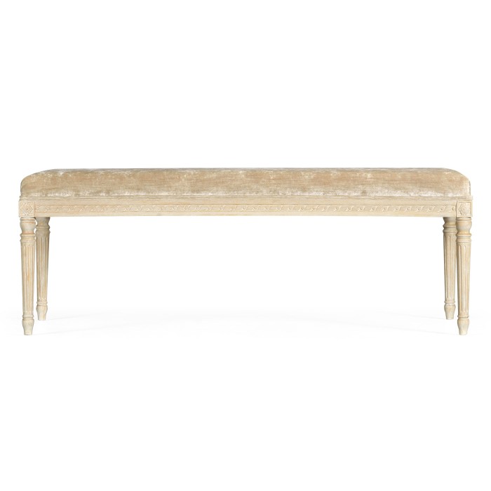 Louis XV style bench (Limed Tulip Wood/Velvet Calico)