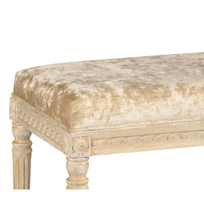 Louis XV style bench (Limed Tulip Wood/Velvet Calico)