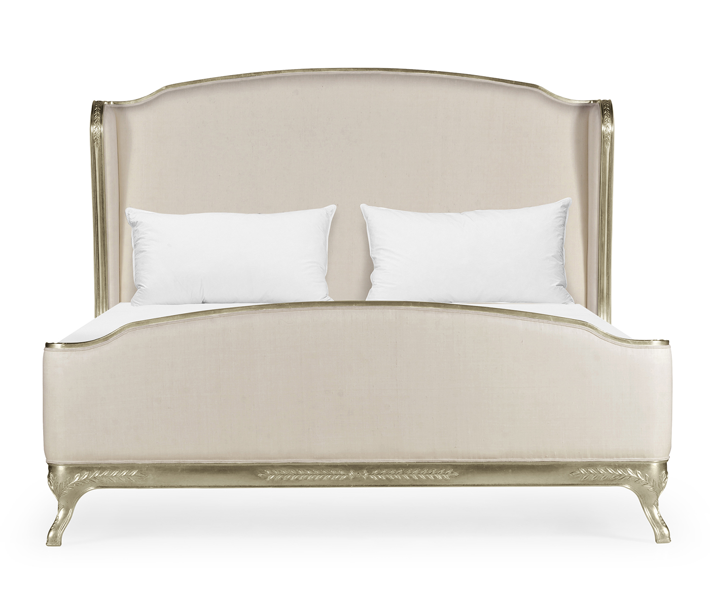 Louis XV Silver-Leaf US King Bed