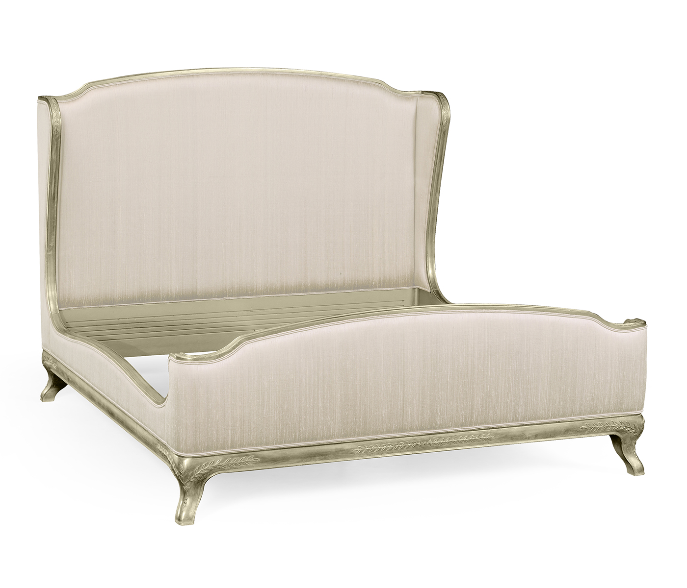 Louis XV Silver-Leaf US King Bed
