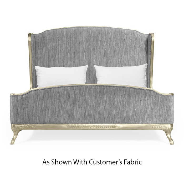 Louis XV Silver-Leaf US King Bed