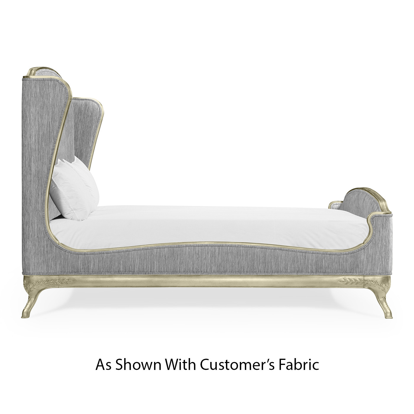 Louis XV Silver-Leaf US King Bed