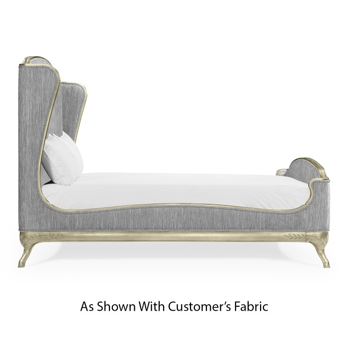 Louis XV Silver-Leaf US King Bed