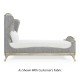 Louis XV Silver-Leaf US King Bed