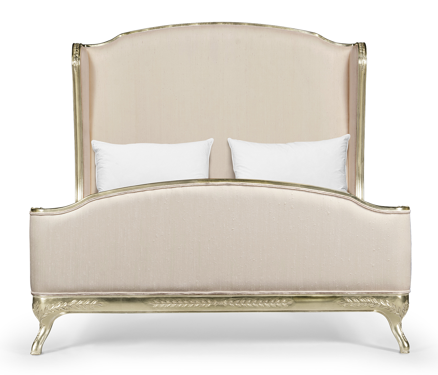 Louis XV Silver-Leaf US Queen Bed