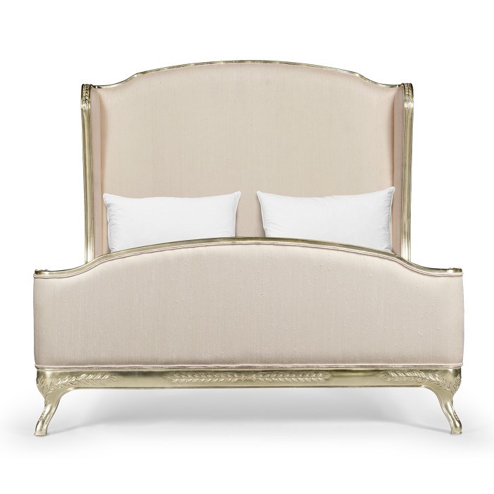 Louis XV Silver-Leaf US Queen Bed