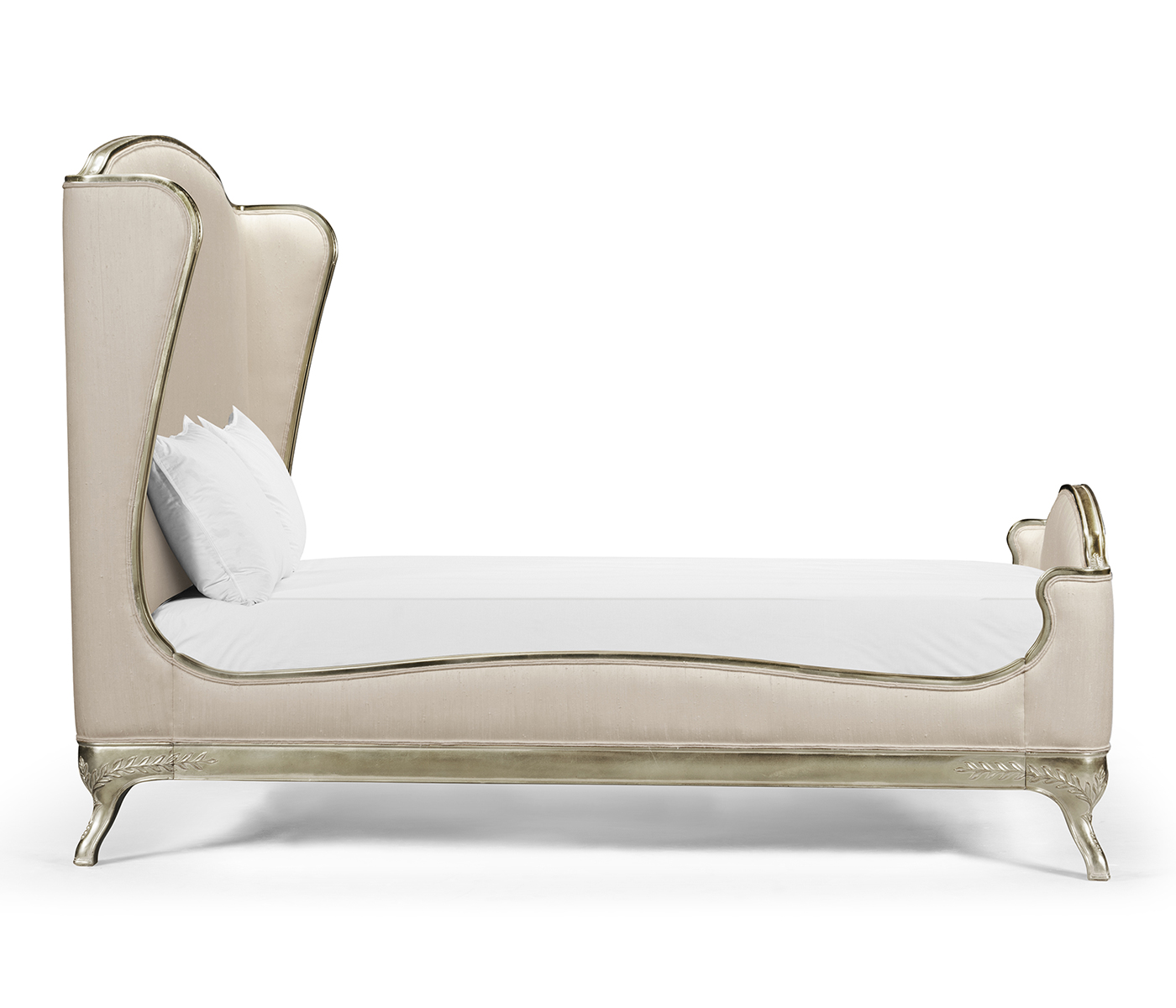 Louis XV Silver-Leaf US Queen Bed