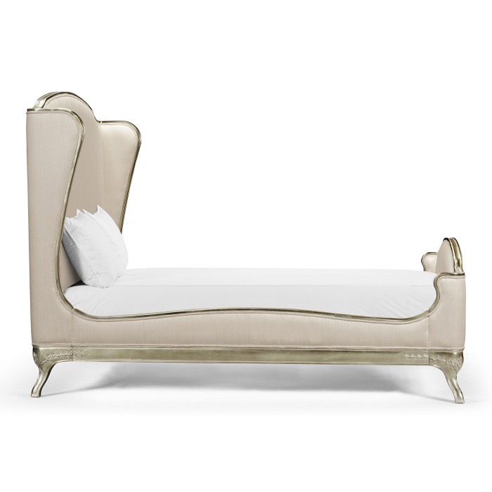 Louis XV Silver-Leaf US Queen Bed