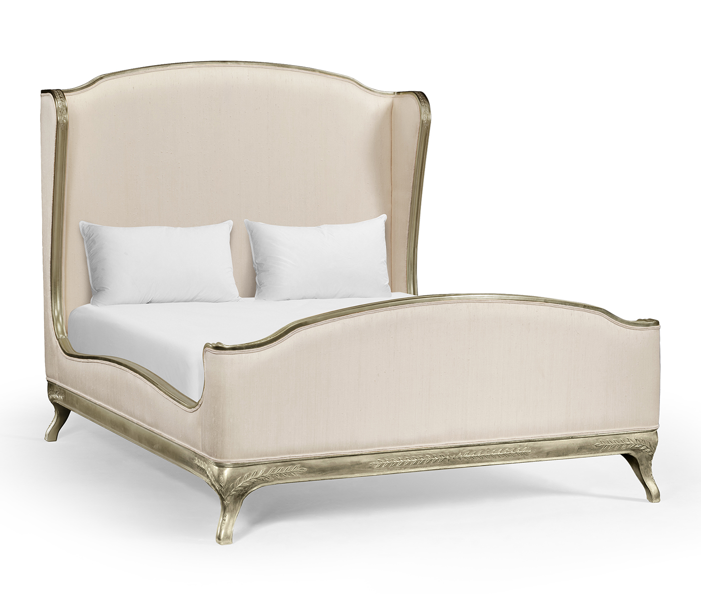 Louis XV Silver-Leaf US Queen Bed