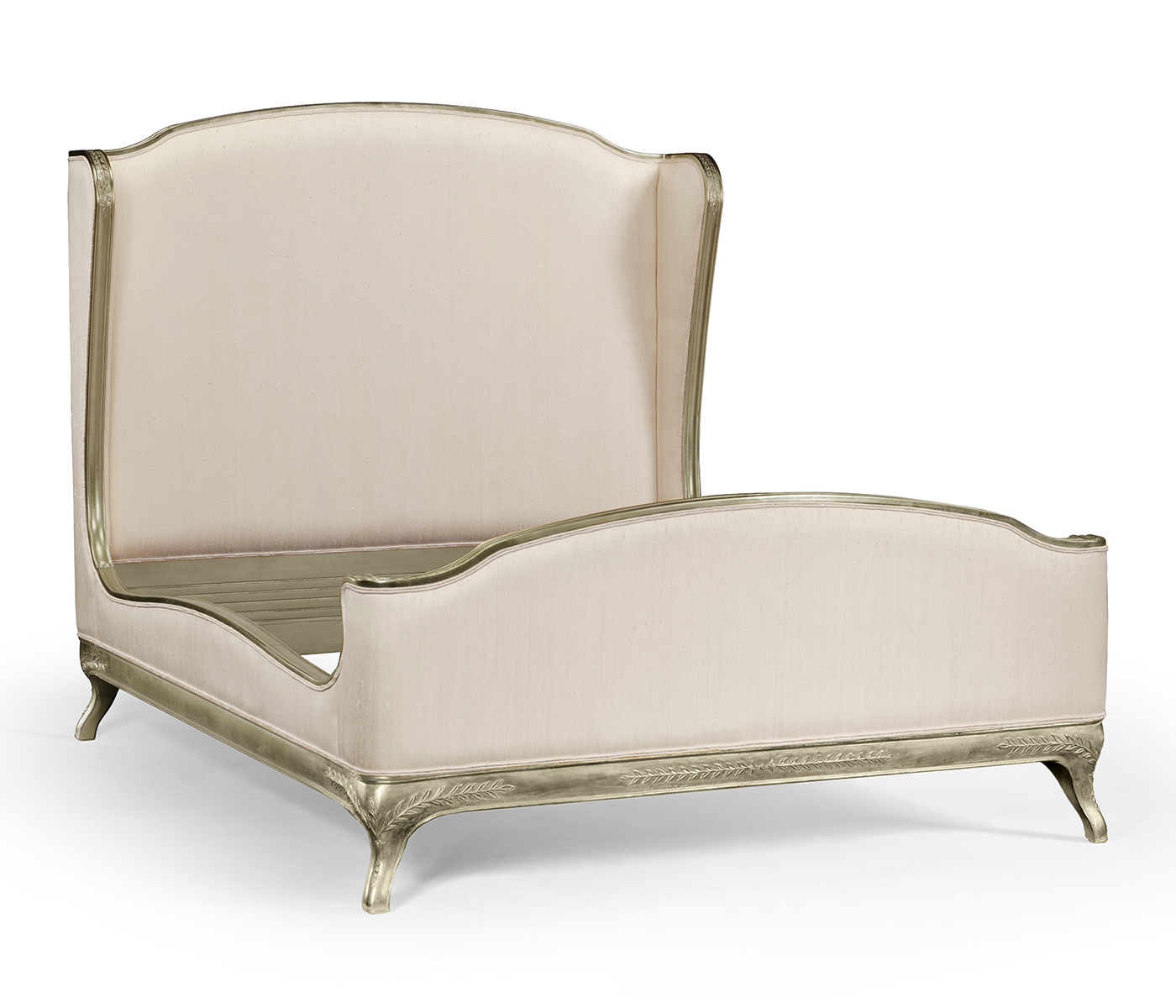 Louis XV Silver-Leaf US Queen Bed