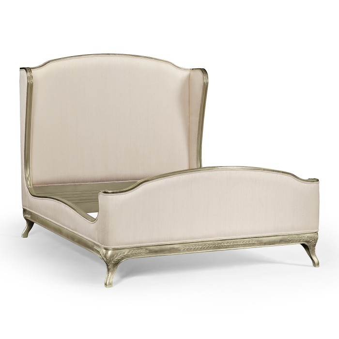 Louis XV Silver-Leaf US Queen Bed