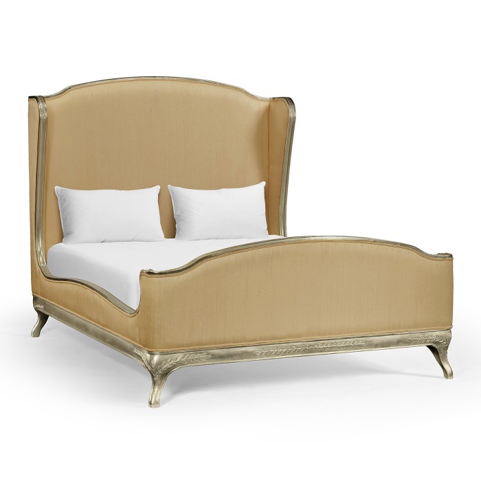 Louis XV Silver-Leaf US Queen Bed