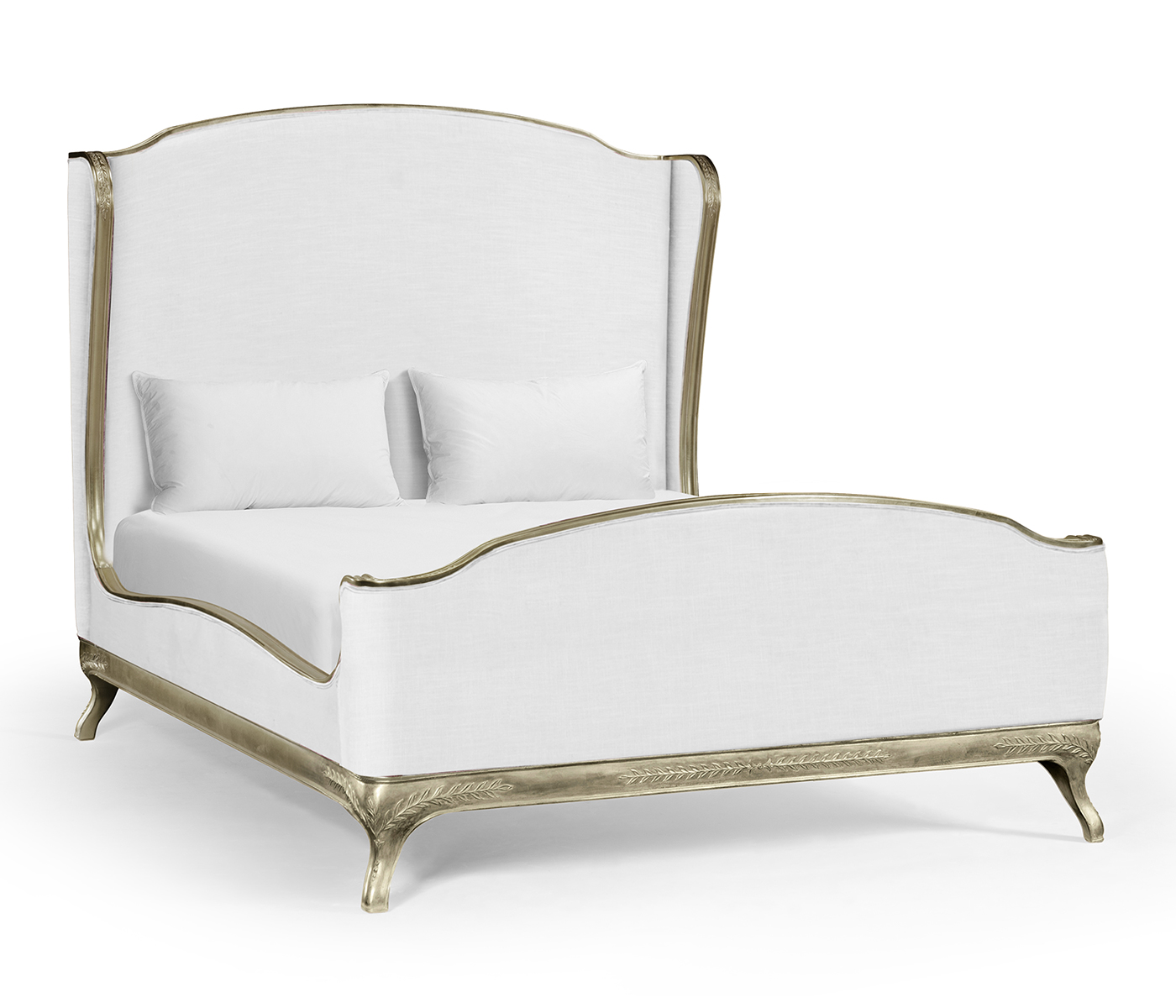 Louis XV Silver-Leaf US Queen Bed