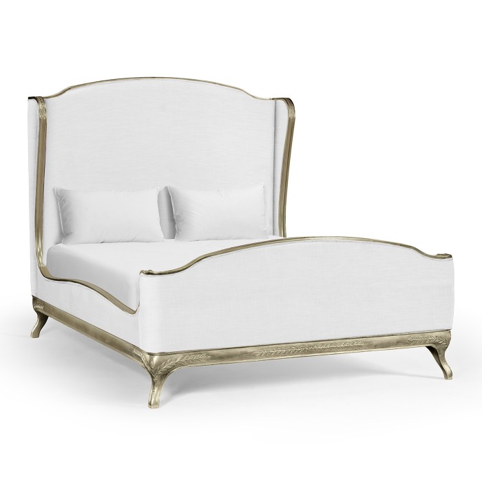 Louis XV Silver-Leaf US Queen Bed