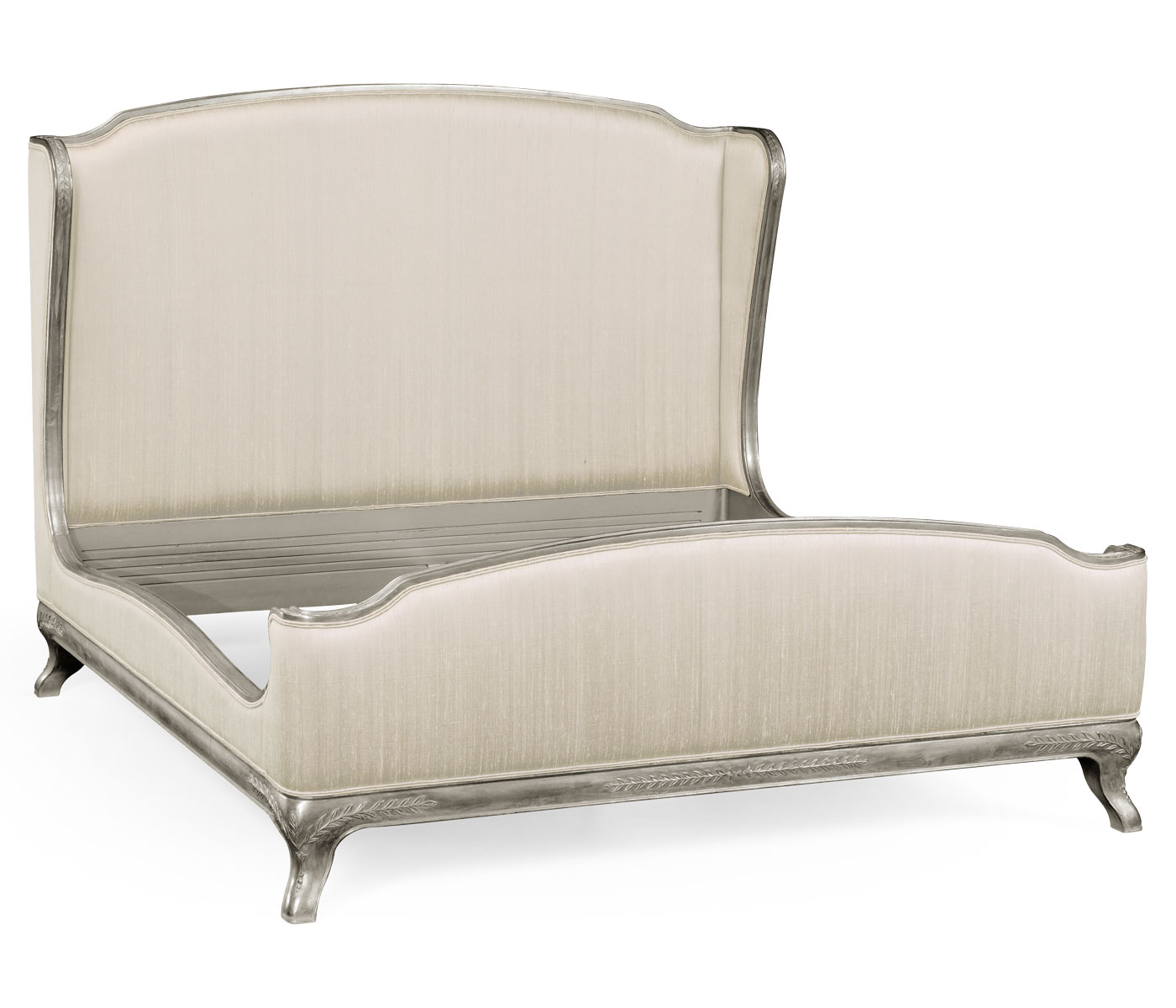 Louis XV Silver-Leaf US King Bed