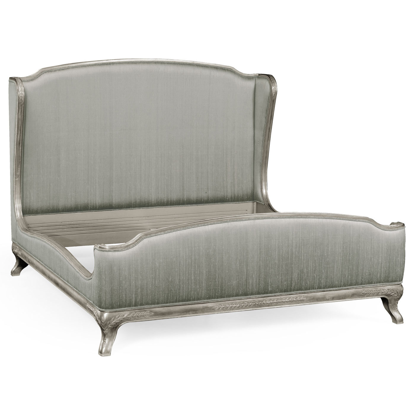 Louis XV Silver-Leaf US Queen Bed
