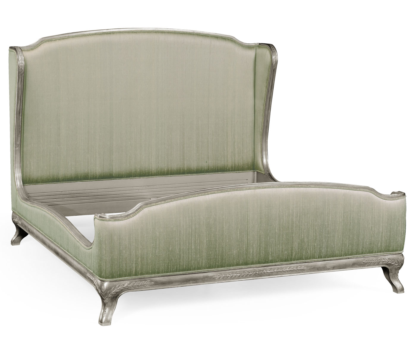 Louis XV Silver-Leaf Cali King Bed