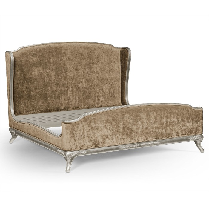 Louis XV Silver-Leaf Cali King Bed