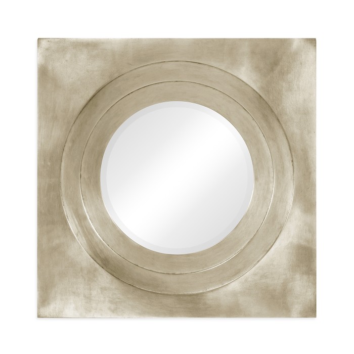 Silver Framed Round Mirror