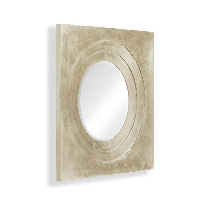 Silver Framed Round Mirror