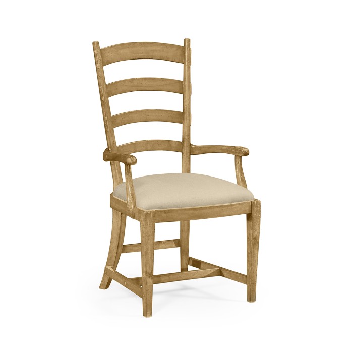 Traditional Natural Oak Ladderback Arm Chair