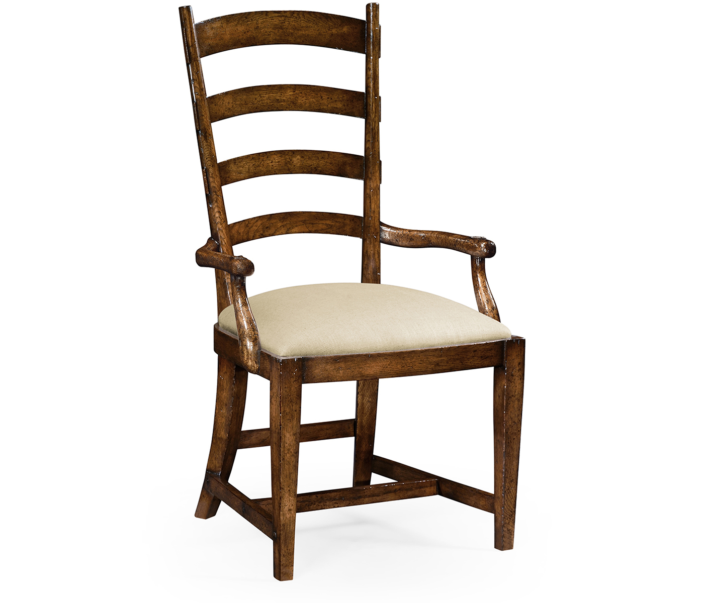 Traditional Dark Oak Ladderback Arm Chair