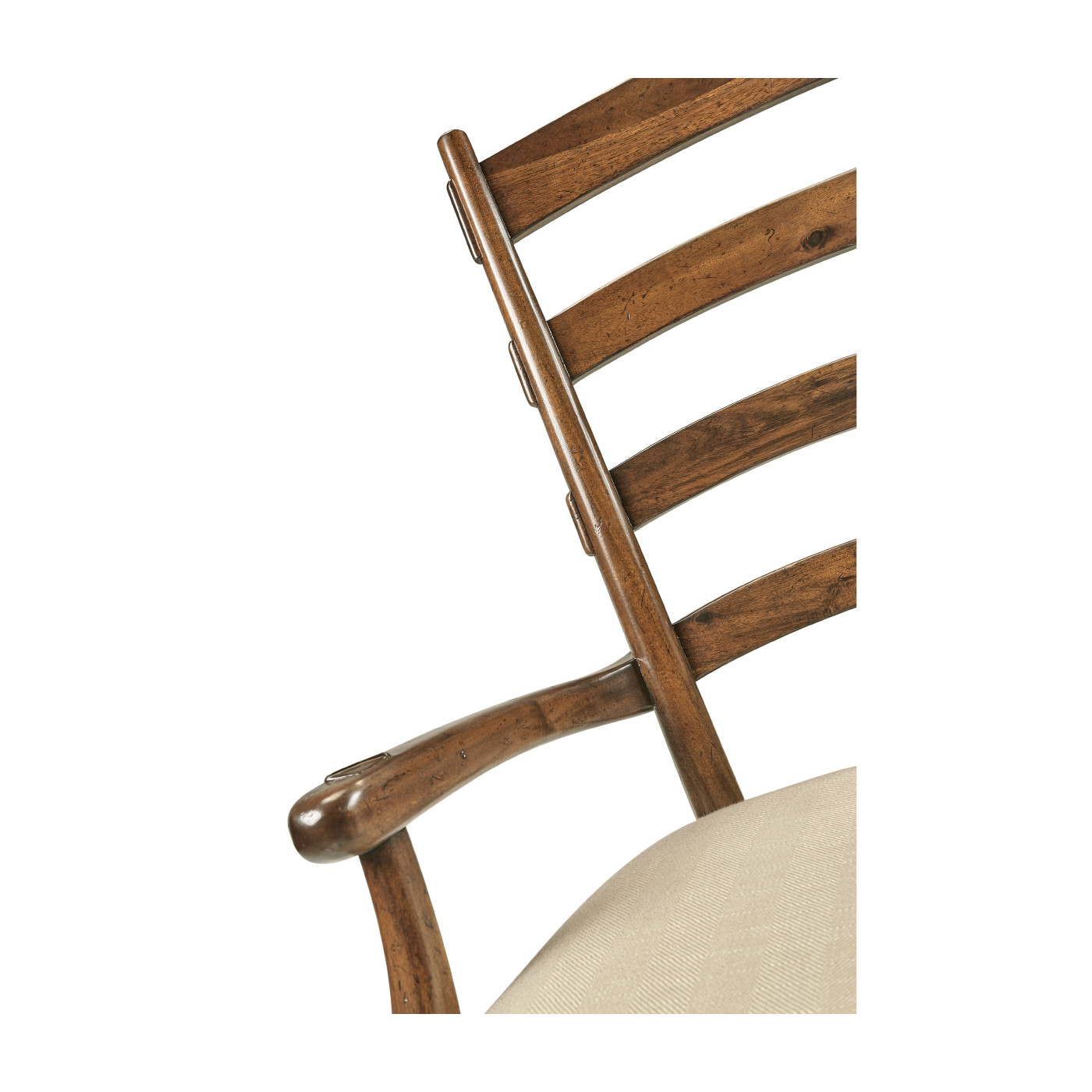 Casual Walnut Ladderback Arm Chair