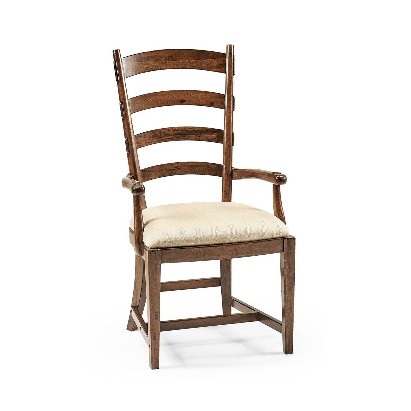 Casual Walnut Ladderback Arm Chair