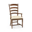 Casual Walnut Ladderback Arm Chair