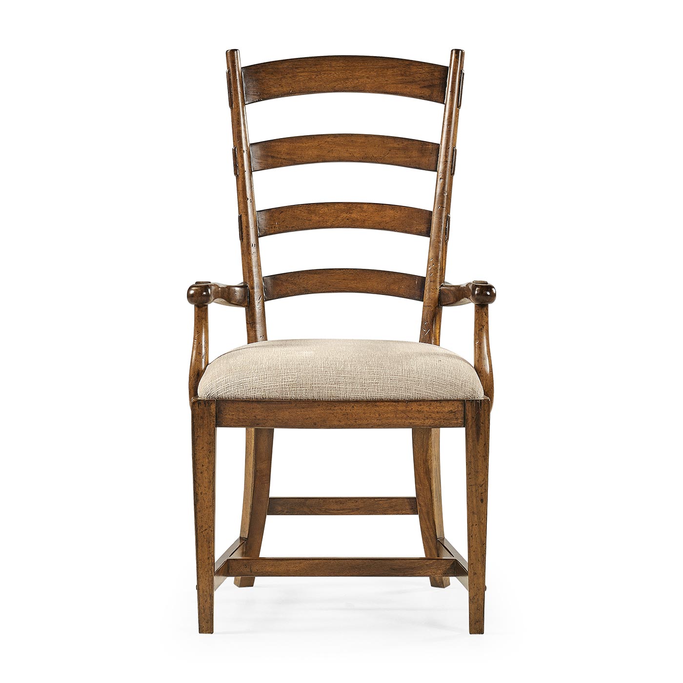 Casual Walnut Ladderback Arm Chair