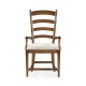 Casual Walnut Ladderback Arm Chair