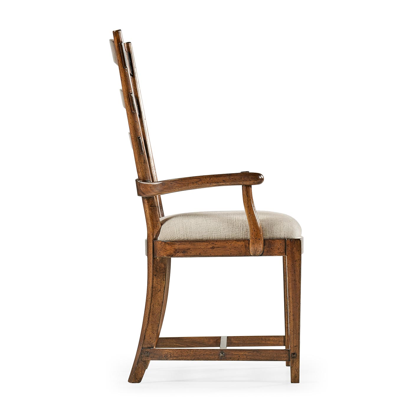 Casual Walnut Ladderback Arm Chair