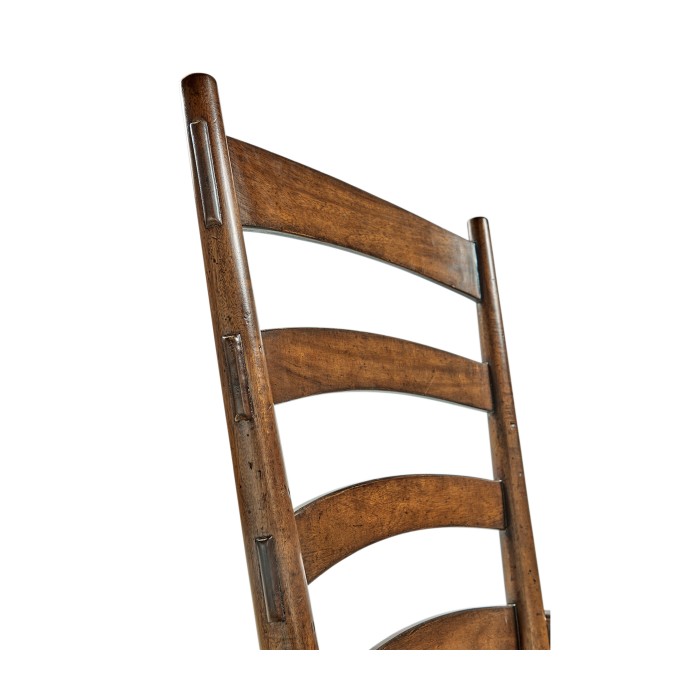 Casual Walnut Ladderback Arm Chair